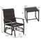 3 Piece Patio Gliding Set with Tempered Glass Coffee Table-Brown